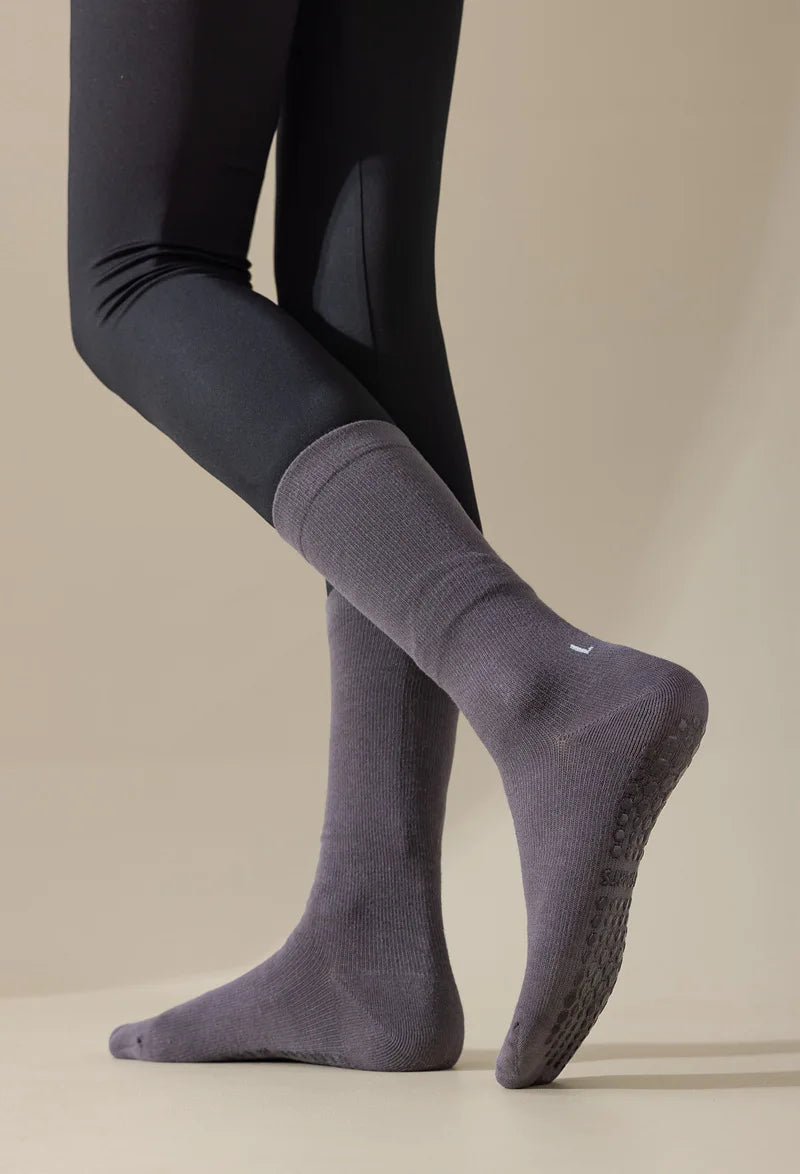 Professional Yoga Socks Women Silicone Non-slip Solid Color Pilates Socks Cotton Breathable Floor Gym Fitness Dance Sports Socks Beauty World Shop
