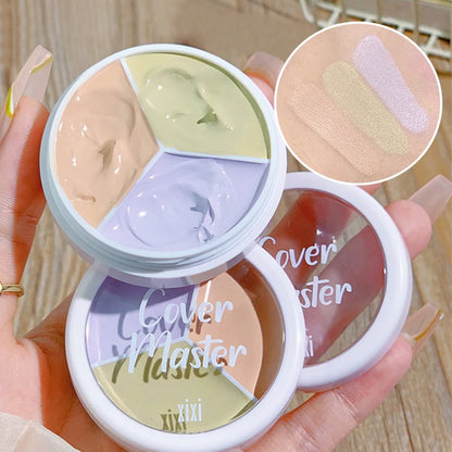 XIXI Pure Holding Makeup Three Color Concealer Spot Acne Print Repair Foundation Dark circles are not easy to stick powder Beauty World Shop