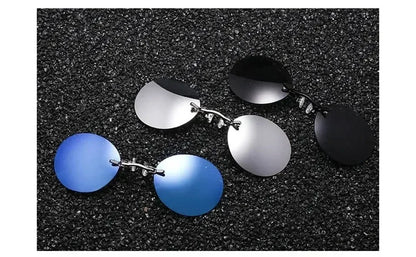  VIEWRING1-2PCS Clip On Nose Glasses Round Rimless Matrix Morpheus Sunglasses Mini Frameless Vintage Men Eyeglasses Beauty World Shop