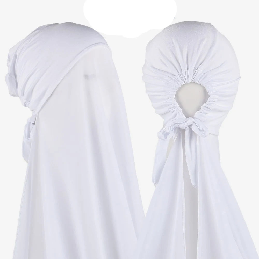 Muslim Instant Hijab Women Bonnet with Chiffon Shawl Head Scarf Cap Inner Headband Stretch Hijab Cover Headwrap Turbante Beauty World Shop