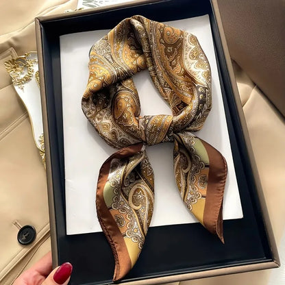 68cm Red Cashew Print Scarf Women's New Model Emulated Silk Plant Print Scarfs Fashion Versatile Clothes Bag Accessories Scarf Beauty World Shop