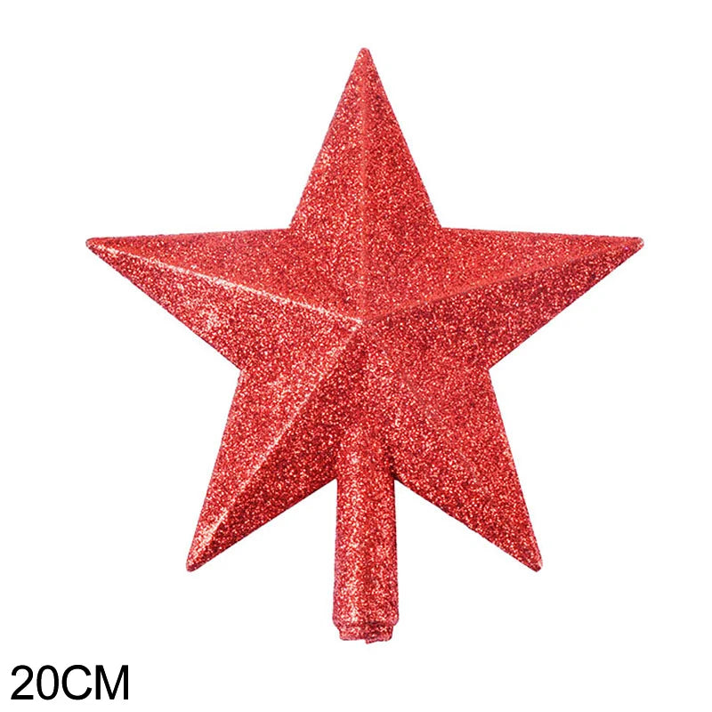 15/20cm Christmas Tree Top Star Merry Christmas Decorations for Home Shiny Gold Powder Five-pointed Star New Year's Ornament Beauty World Shop