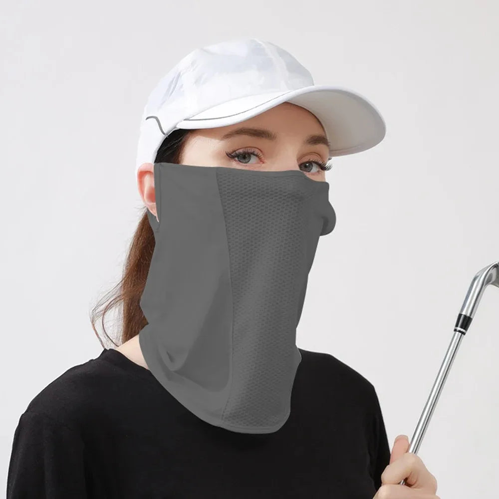 Unisex UV Protection Outdoor Neck Wrap Cover Sports Sun Proof Bib Ice Silk Mask Face Cover Neck Wrap Cover Sunscreen Face Scarf Beauty World Shop