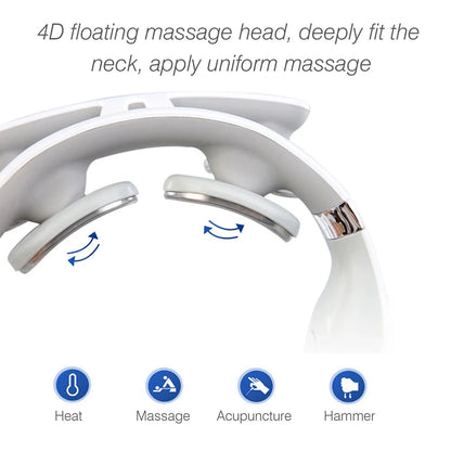 4-head Neck Massager USB Rechargeable Cervical Massager Relaxation Gifts for Women Men Dad Mom Beauty World Shop