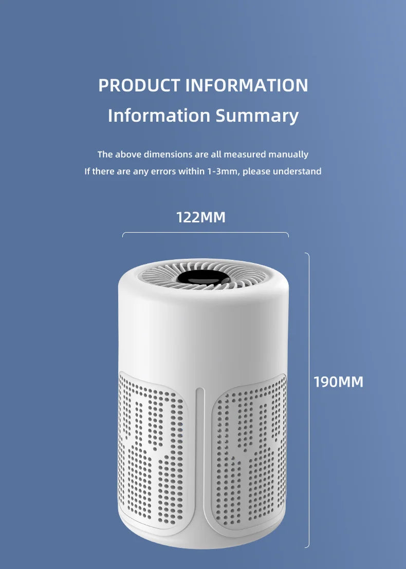Mini Desktop Air Purifier HEPA Filter With Negative Ion Technology Eliminates Formaldehyde Odors Smoke And Dust Particles Beauty World Shop