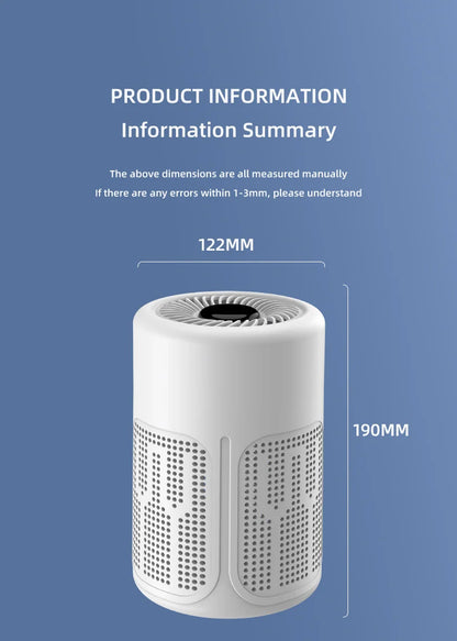 Mini Desktop Air Purifier HEPA Filter With Negative Ion Technology Eliminates Formaldehyde Odors Smoke And Dust Particles Beauty World Shop