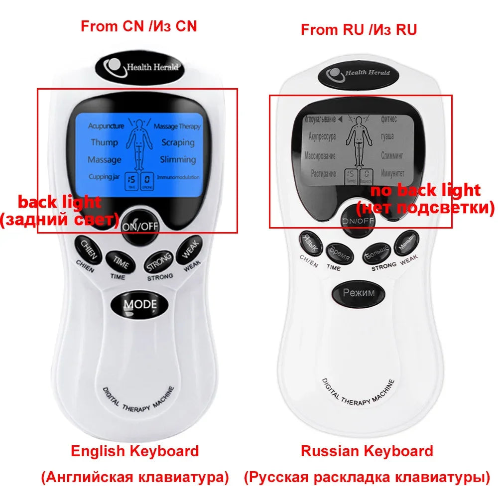 Tens Unit Electrode Acupuncture Electric Digital Therapy Massageador Machine Pulse Body Slimming Massager Apparatus Health Care Beauty World Shop