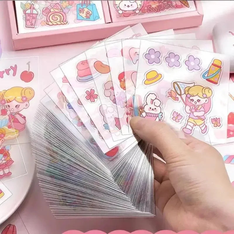 100/50/20/10 Pcs Kawaii Stickers PET Cartoon Scrapbooking Cute Sticker DIY Junk Journal Stickers Decoration Stationery Supplies Beauty World Shop