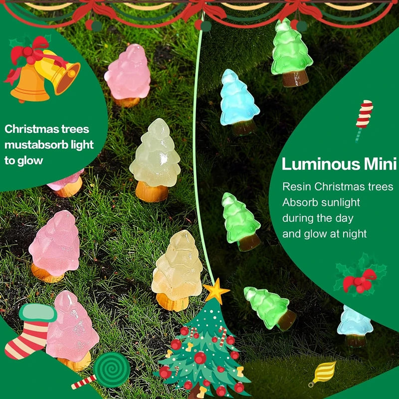 Luminous Figurine Miniature Cute Noctilucent Christmas Tree Micro Landscape Ornaments for Home Decorations Tabletop Beauty World Shop