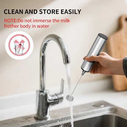 Kitchen Powerful Stirrer Milk Frother Handheld Foam Maker for Lattes Whisk Drink Mixer Coffee Electric Rechargable Egg Beater Beauty World Shop