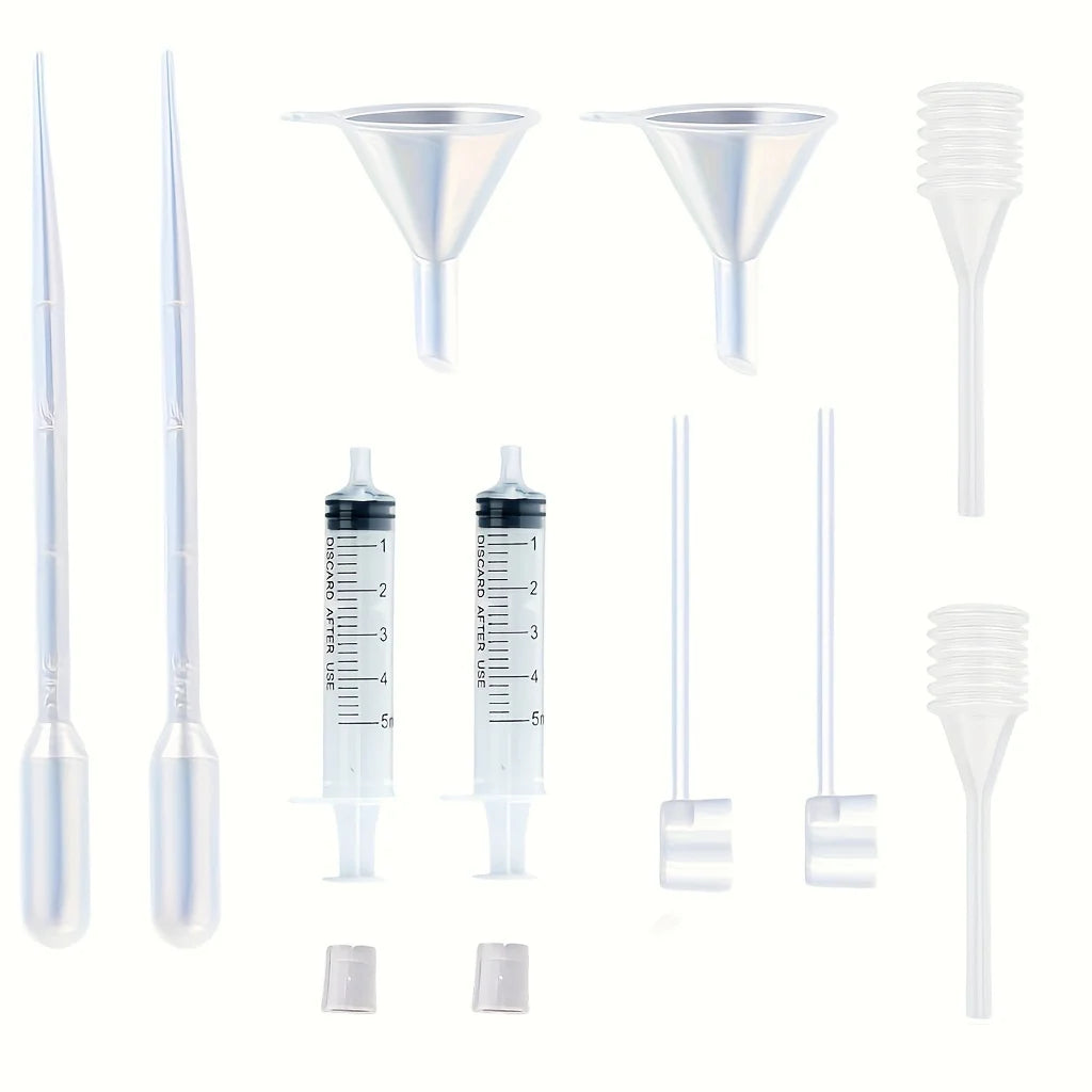 12-piece perfume dispenser set - 2 syringes, 2 pipettes, 2 perfume separators, 2 converters, 2 funnels, 2 spring-loaded pipettes Beauty World Shop