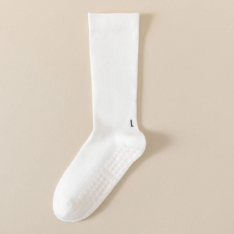 Professional Yoga Socks Women Silicone Non-slip Solid Color Pilates Socks Cotton Breathable Floor Gym Fitness Dance Sports Socks Beauty World Shop