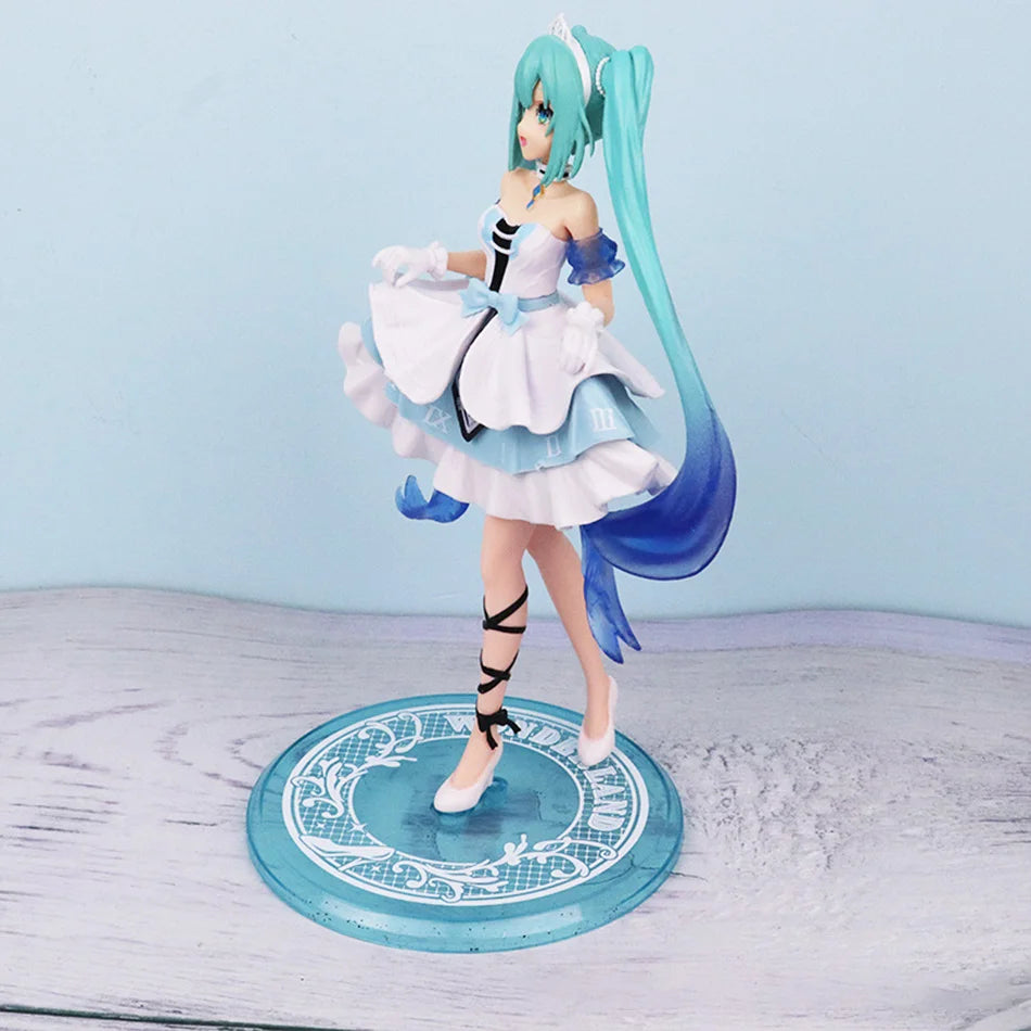 New 20cm Desktop Cute Hatsune Miku Kwaii Style Anime Figure Toys PVC Model Collector Doll Birthday Gift Beauty World Shop