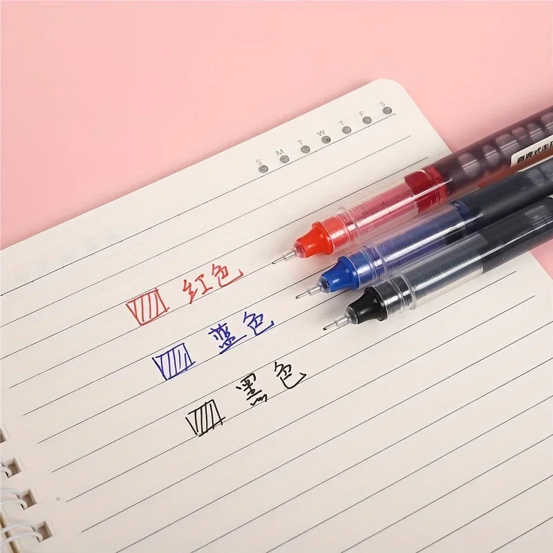 10Pcs/set High Quality Needle Type Gel Pens Straight Liquid Ballpoint Pen Kawaii Stationery School Office Supplies Writing Beauty World Shop