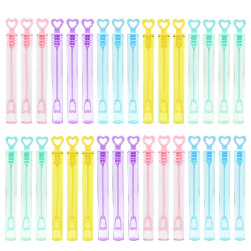 10-50pcs Colorful Bubble Soap Bottle Heart Wand Empty Tube Kids Birthday Party Favors Pinata Filler Toys Wedding Gifts for Guest Beauty World Shop
