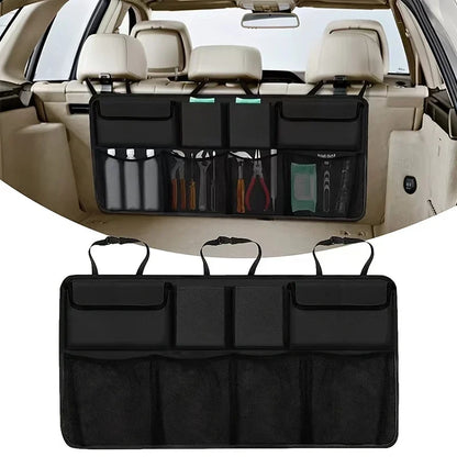 Car Trunk Organizer Adjustable Backseat Storage Bag Net High Capacity Multi-use Oxford Automobile Seat Back Organizers Universal Beauty World Shop