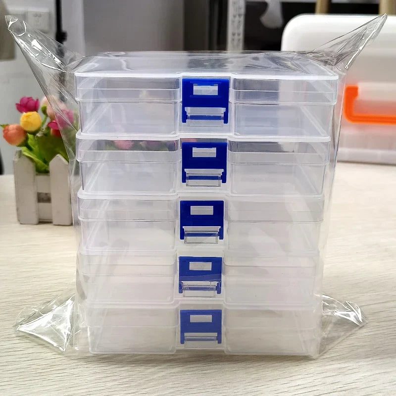5 pcs Transparent Lockable Box Small Object Storage Box Fishing Gear Accessories Box Plastic Material Beauty Trend Shop