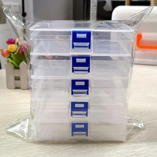 5 pcs Transparent Lockable Box Small Object Storage Box Fishing Gear Accessories Box Plastic Material Beauty Trend Shop