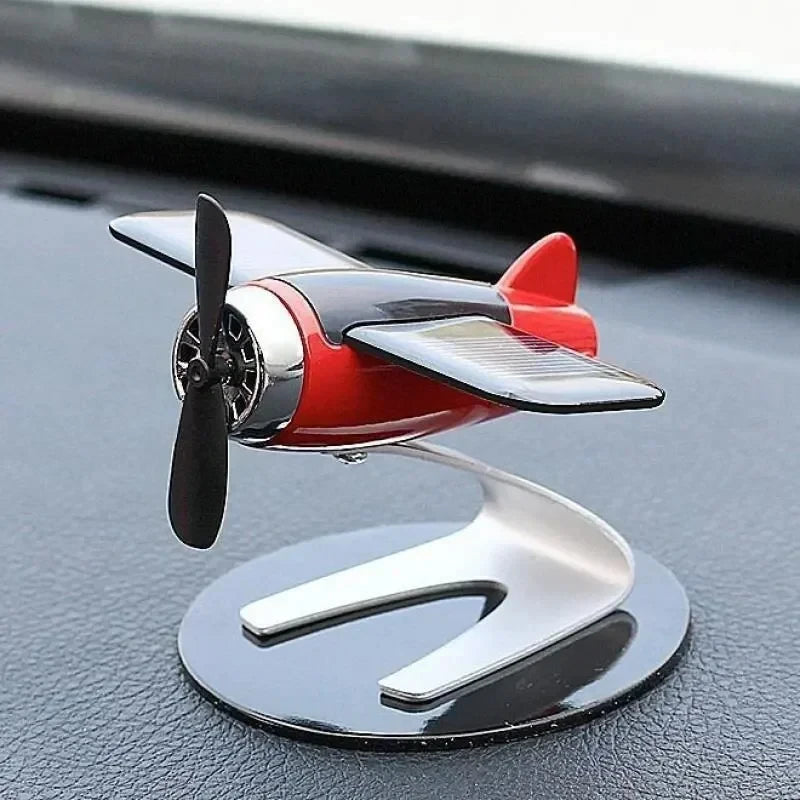 Solar Airplane Creative Men's Car Decoration Car Interior Accessories Desktop Ornament Gift For Woman, Man, Car Enthusiast Beauty Fashion