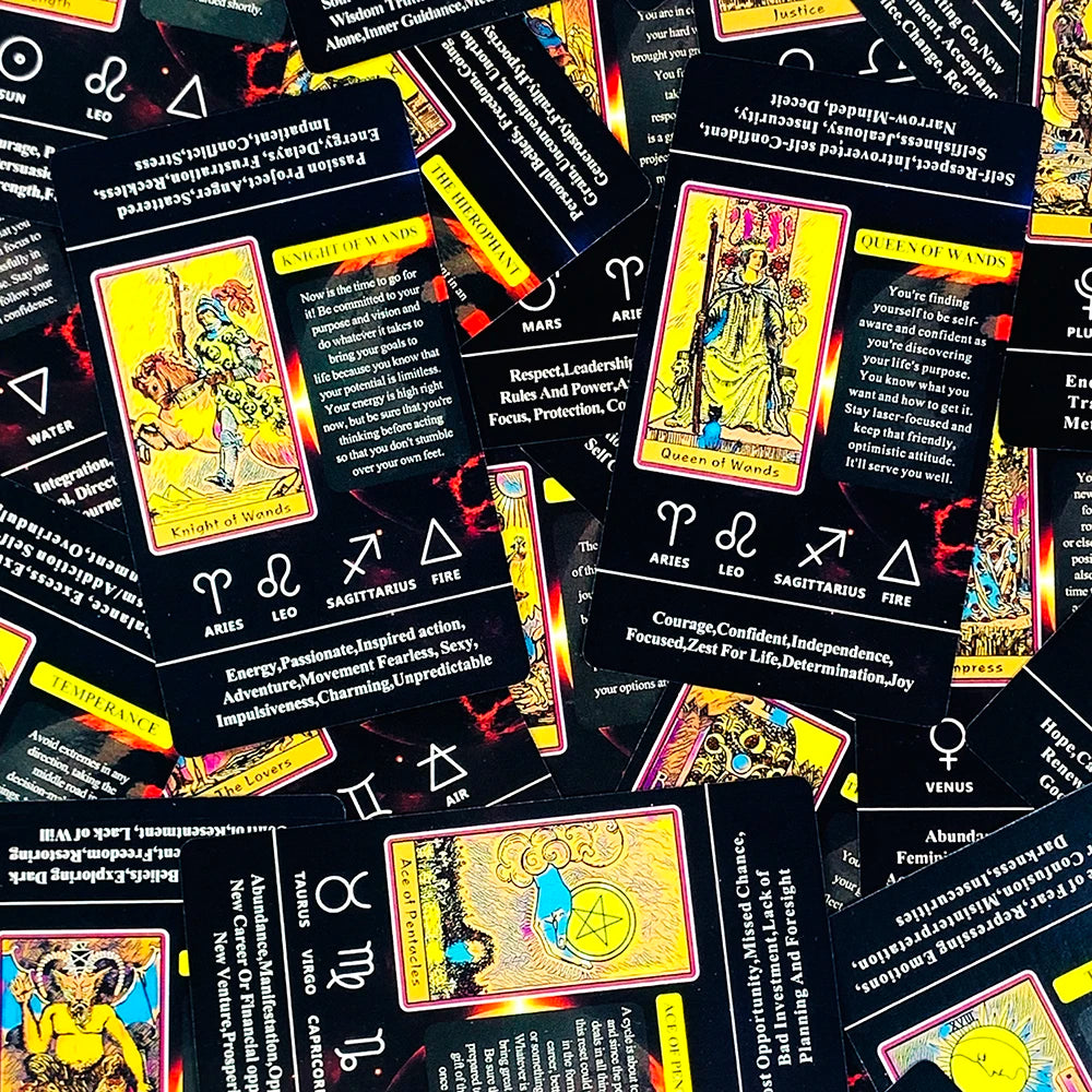 Tarot Cards For Beginners With Meaning On Them, 78pcs-Cards Fortune Telling Game Family Party Entertainment Cards Game Beauty World Shop