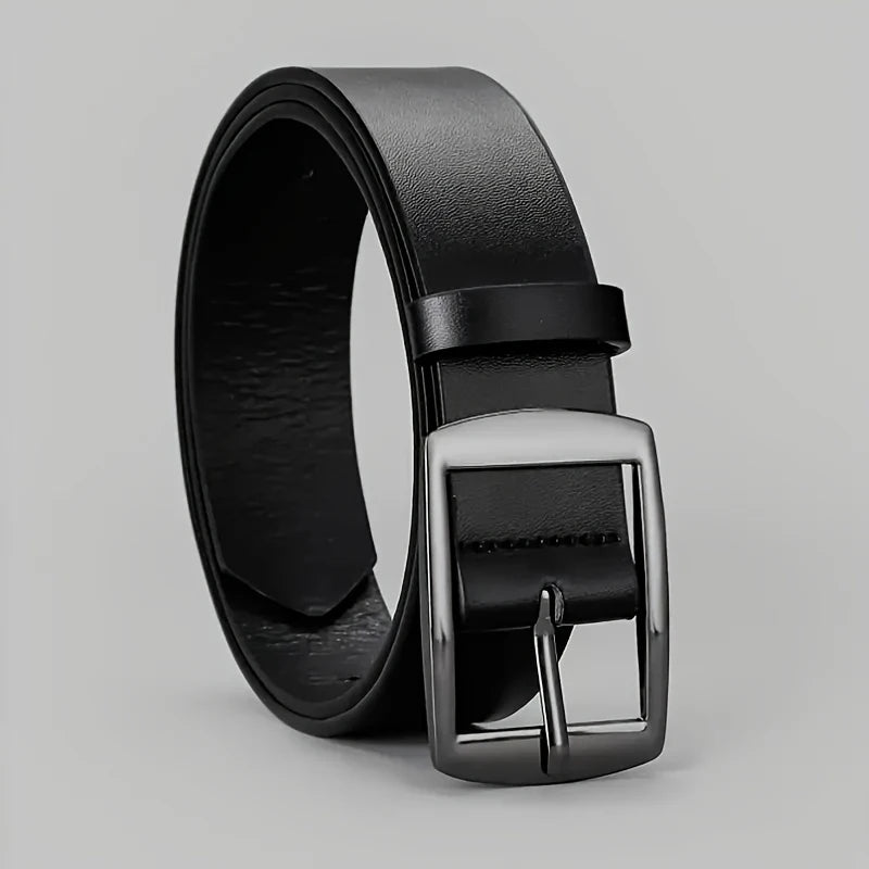 New Luxury Belt for Men PU Leather Belt Metal Pin Buckle High Quality Famous Brand Designer Waist Strap Belt for Jeans Plus Size Beauty World Shop