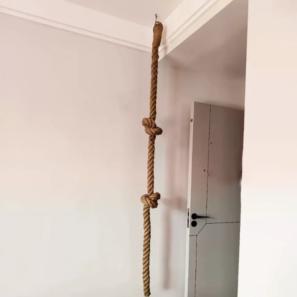 Cat climbing rope with hook ceiling wall mounted kitten scratching post climbing rope toy, suitable for indoor and outdoor cats