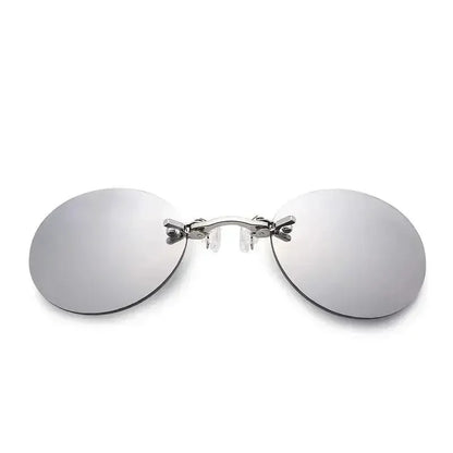  VIEWRING1-2PCS Clip On Nose Glasses Round Rimless Matrix Morpheus Sunglasses Mini Frameless Vintage Men Eyeglasses Beauty World Shop