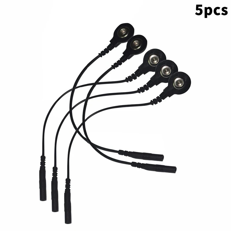 Standard Electrode Lead Wires Cables Electrode Wires DC Head 2mm Snap 3.5mm Plug For Tens/Ems Massager Therapy Electrode Gloves Beauty World Shop