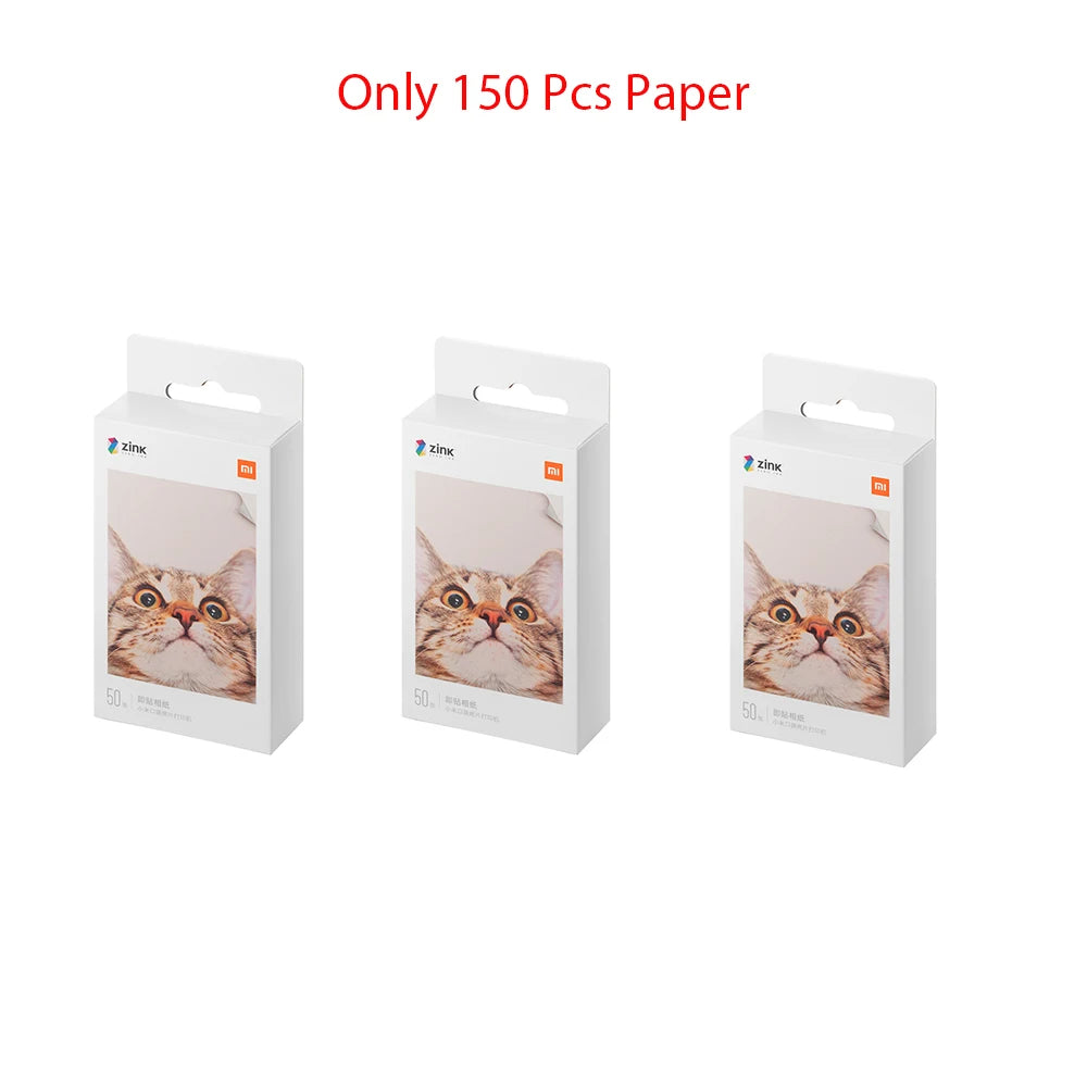 Original 100% Xiaomi ZINK Pocket Printer Paper Self-adhesive Photo Print 50pcs Sheets Xiaomi 3-inch Mini Pocket Photo Printer CN Beauty World Shop