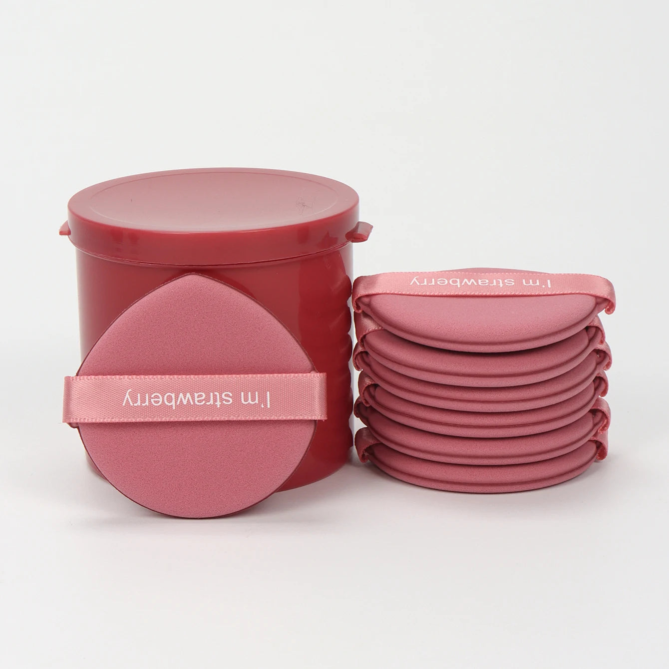 Karsyngirl 7Pcs/Box Strawberry Cosmetic Puff Set Double Side Women Soft Makeup Sponge Beauty Make up Powder Tools Beauty World Shop