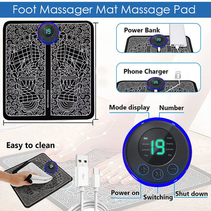 Electric Foot Massager Pad Muscle Massage Relaxation Trainer For Massage Fitness Outdoor Sport Home Family Relax Beauty World Shop