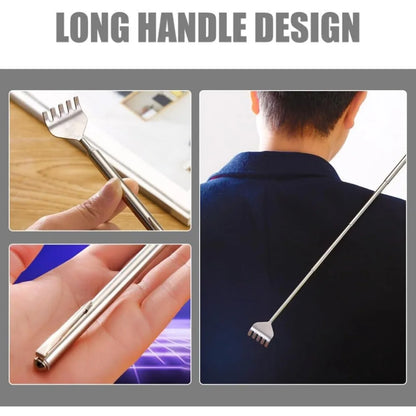 silvery Telescopic Back Scratcher,  Portable Extendable Stainless Steel  Scratchers for Men Women ，Mothers Gifts，Gifts For Men，G Beauty World Shop