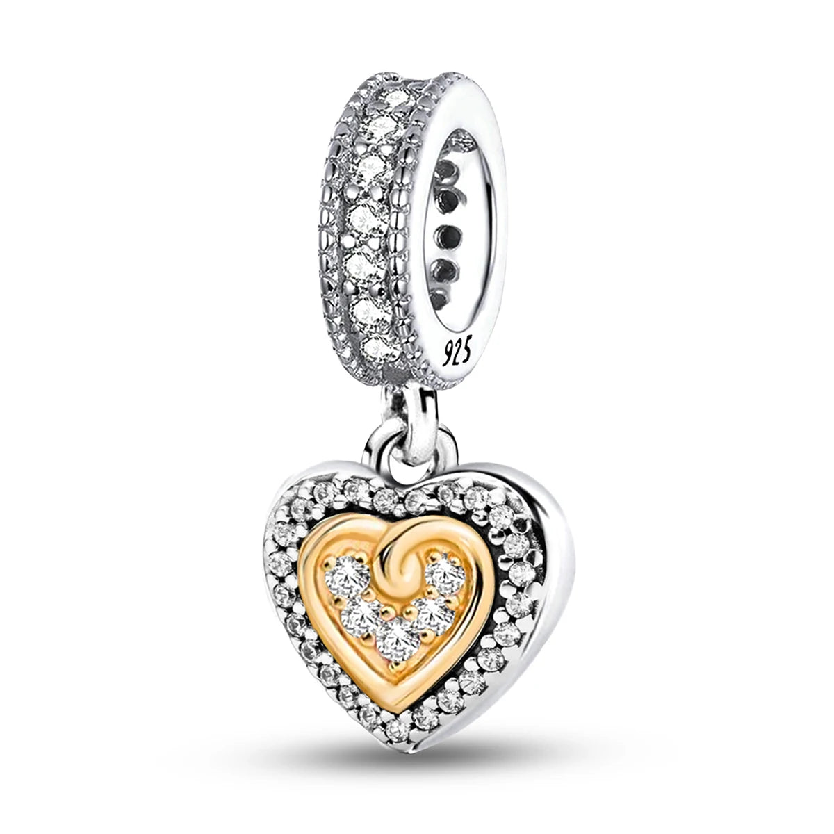 Shecharms 925 Sterling Silver Love Heart Firefly Golden Series Charms Fit DIY Making Bracelet Necklace High Quality Fine Jewelry Beauty World Shop