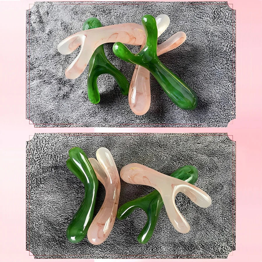 Resin Face Lifting Scraping Massage Nose Lifting Massage Y-shape Fork Guasha Massage Reduce Puffiness Trigger Point Nose Massage Beauty World Shop