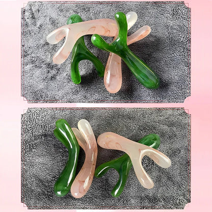 Resin Face Lifting Scraping Massage Nose Lifting Massage Y-shape Fork Guasha Massage Reduce Puffiness Trigger Point Nose Massage Beauty World Shop