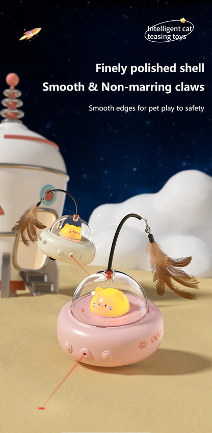 Smart Teaser Cat Toy Electric UFO Cat Teaser Stick With Bell Training Pet Toys Replaceable Feather Interactive Cat Supplies Beauty World Shop