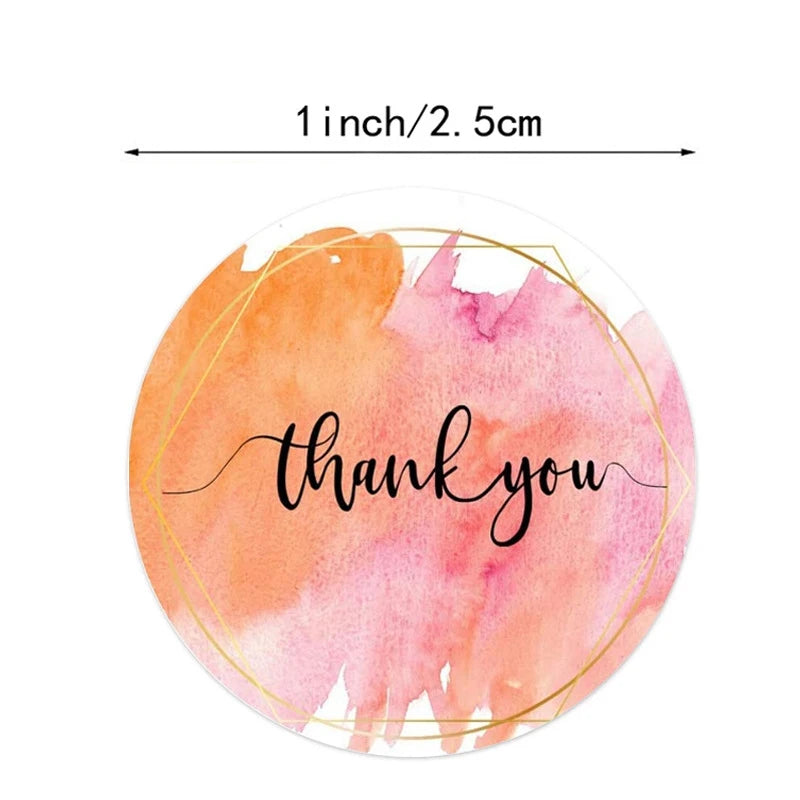 50-500pcs 1inch Blue Thank You Stickers For Envelope Sealing Labels Stationery Supplies Handmade Wedding Gift Decoration Sticker Beauty World Shop