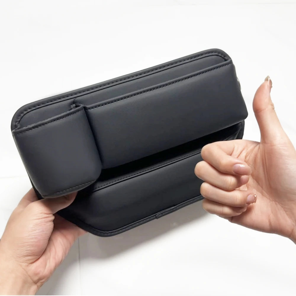 Car Seat Gap Water Cup Holder Leather Universal Crevice Side Storage Box Driver Front Auto Seat Gap Filler Organizer In the Car Beauty World Shop