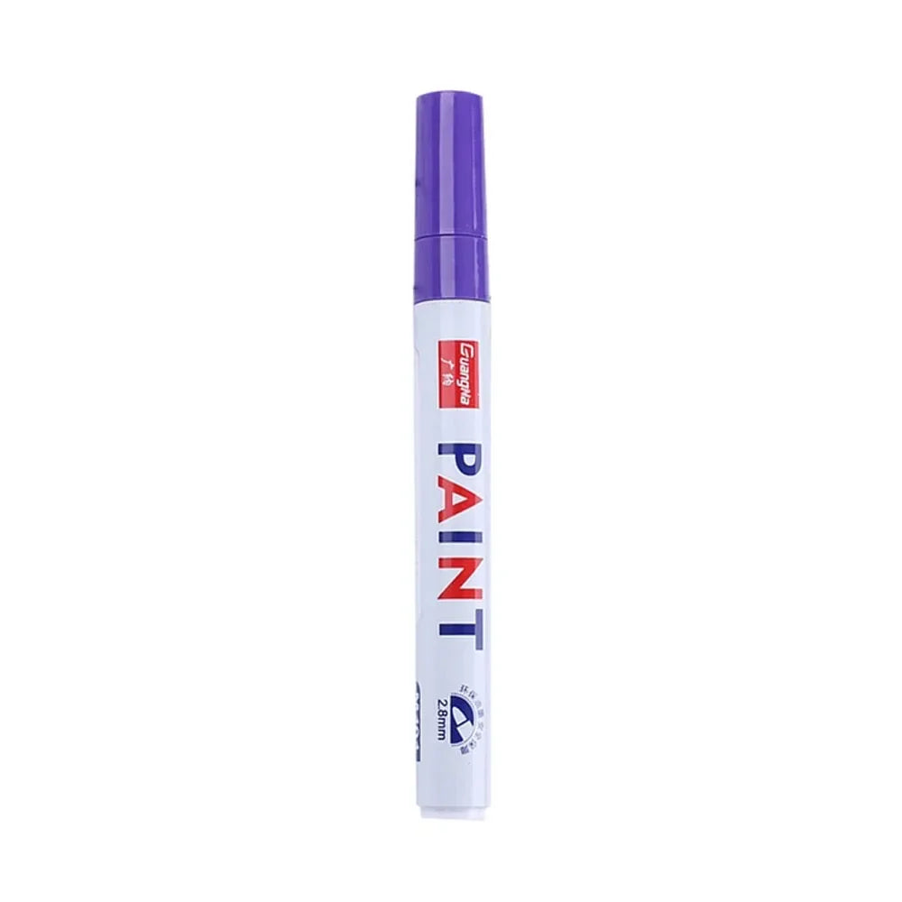 Car Paint Pen Waterproof Car Wheel Tire Oily Painting Mark Pen Auto Rubber Tyre Tread CD Metal Permanent Paint Marker Beauty World Shop