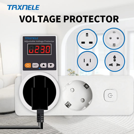 Voltage Protector Socket AC 220V Adjustable and Fixed 16A Voltage Protector Socket Voltage Safety Refrigerator Beauty World Shop