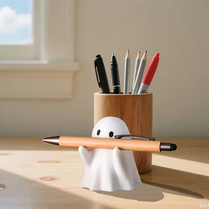 Cute Halloween Ghost Pen Holder Little Ghost Statue Design Pencil Support for Home Office Desktop Decoration Beauty World Shop