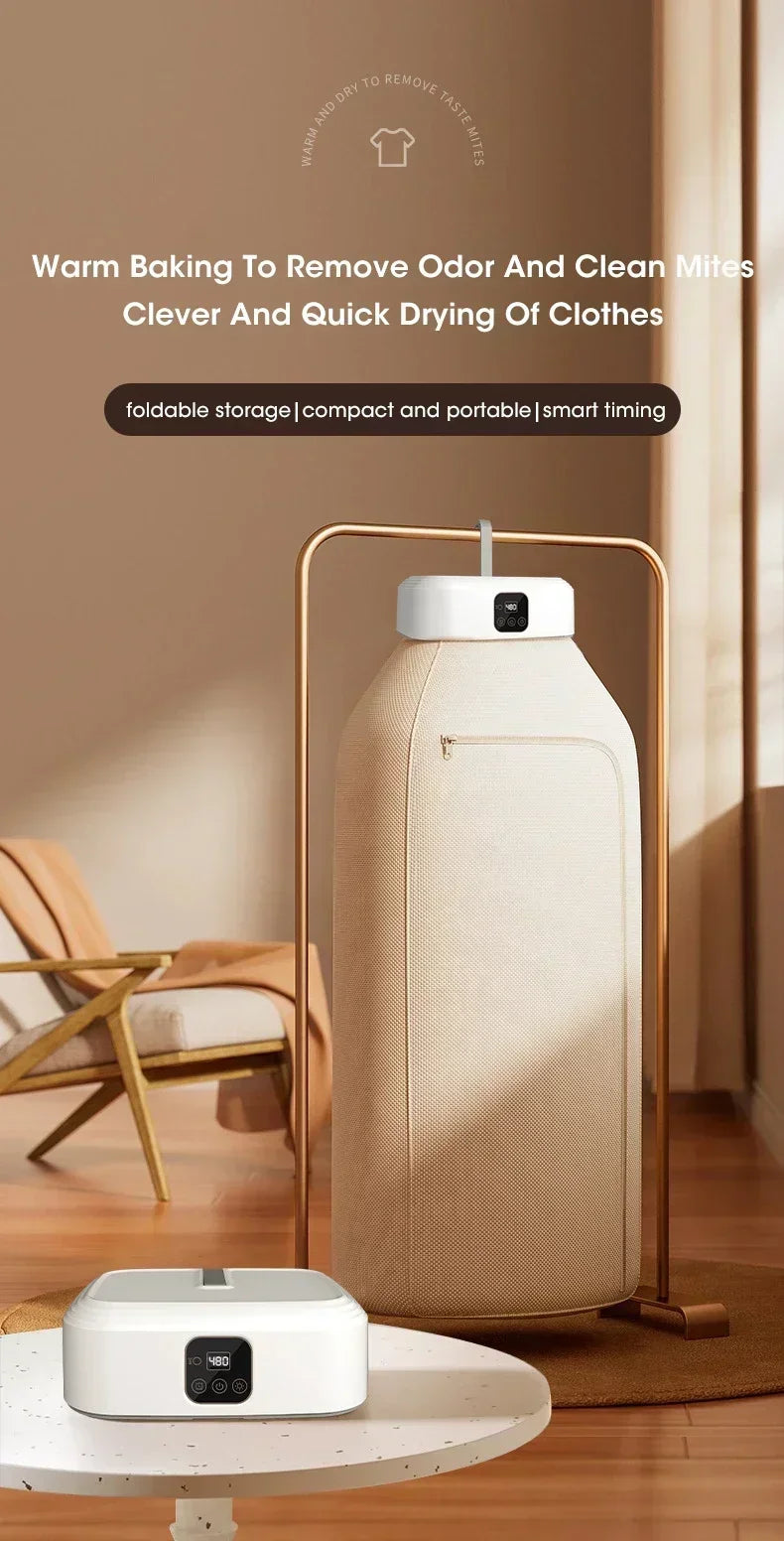 Portable Clothes Dryer Folded Electric Clothing Dryer Multifunctional Intelligent Timed Warm Laundry Dryer with Remote Control