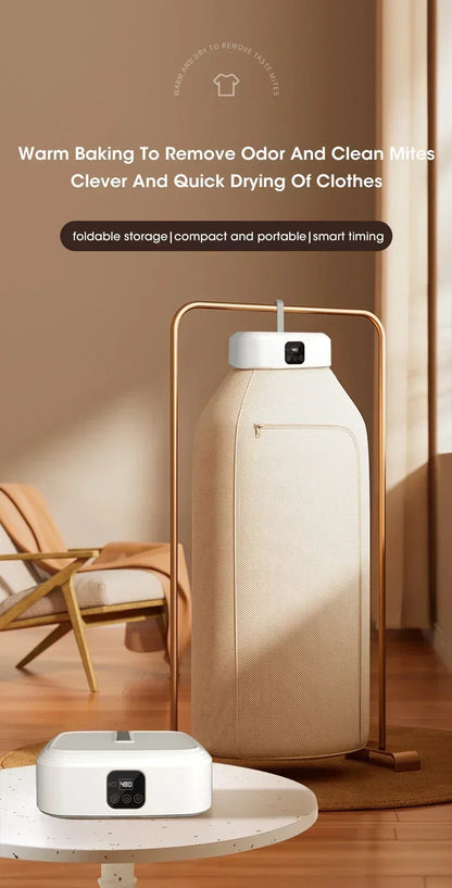 Portable Clothes Dryer Folded Electric Clothing Dryer Multifunctional Intelligent Timed Warm Laundry Dryer with Remote Control
