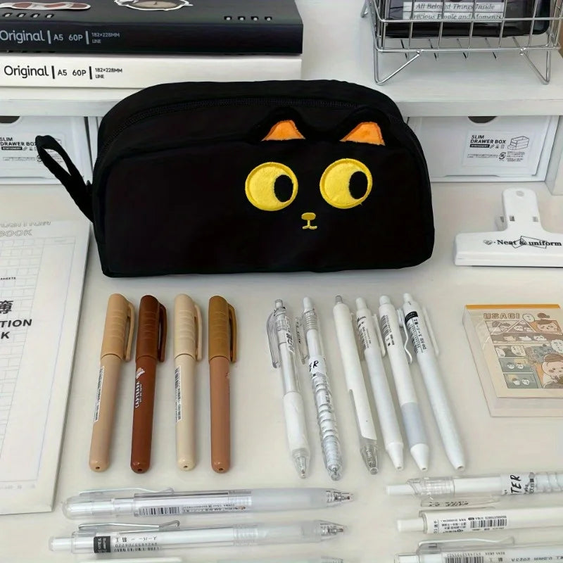 Cute 3D Black Cat Pencil Case-Large Capacity Polyester School Supplies,Cute Cat Lover Gift for Students & Office (Paw Design) Beauty World Shop