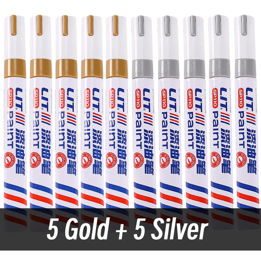3mm 10p Colorful 8 Colors Permanent Paint Marker Waterproof White Markers tire tread rubber fabric Paint metal Paint Marker Pens Beauty World Shop