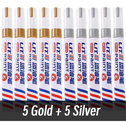3mm 10p Colorful 8 Colors Permanent Paint Marker Waterproof White Markers tire tread rubber fabric Paint metal Paint Marker Pens Beauty World Shop