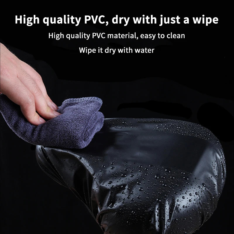 1Pc Portable Bicycle Cushion Cover Waterproof Bike Seat Rain Cover High Quality Ultralight Elastic Seat Cover 23x25cm Black Beauty World Shop