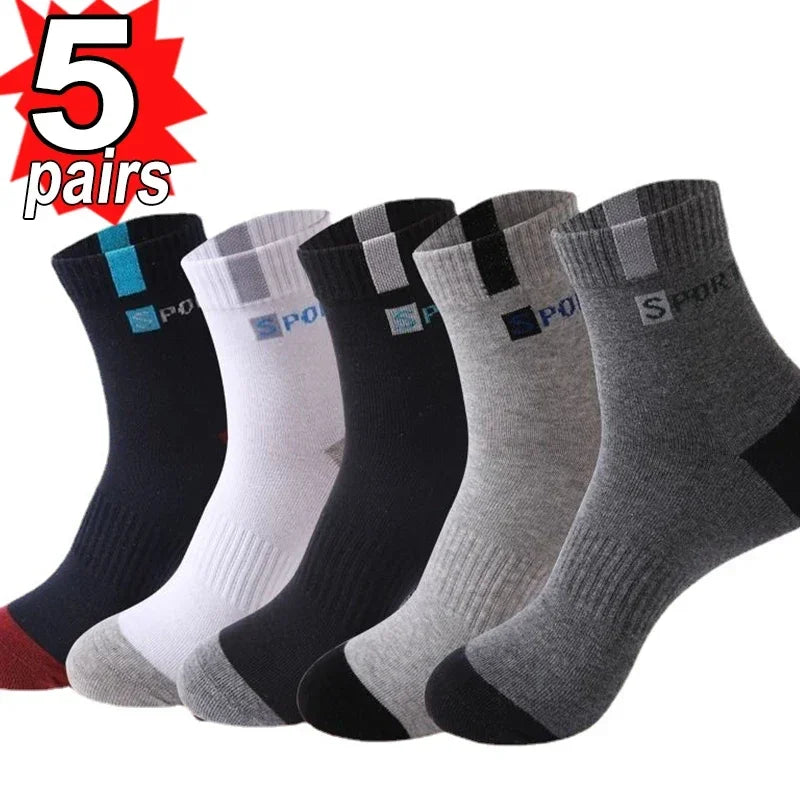 10/5/3pairs Breathable Con Sports Stockings Men Bamboo Fiber Autumn and Winter Men Socks Sweat Absorption Deodorant Business Sox Beauty World Shop