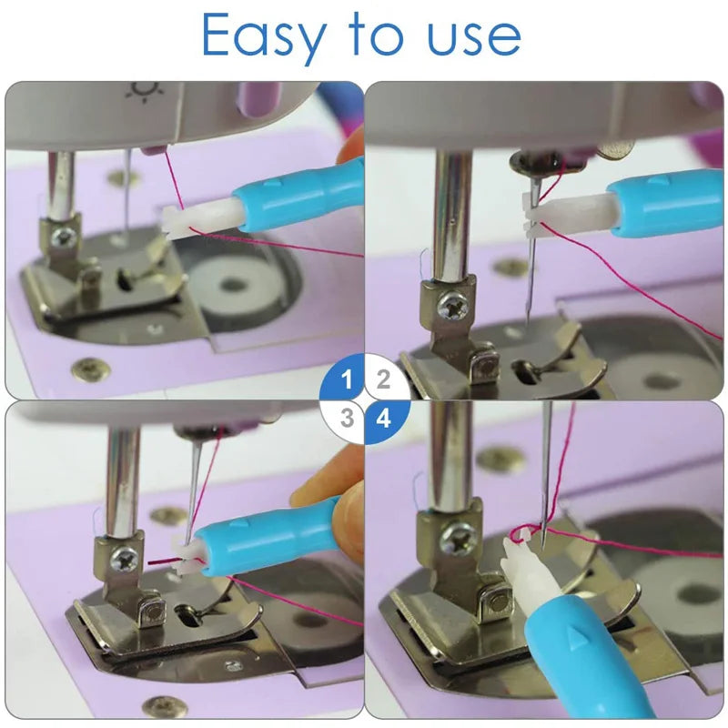 Sewing Needle Inserter Automatic Needle Quick Sewing Threader Needle Threading Tool For Sewing Machine Holds Needles Firmly Beauty World Shop