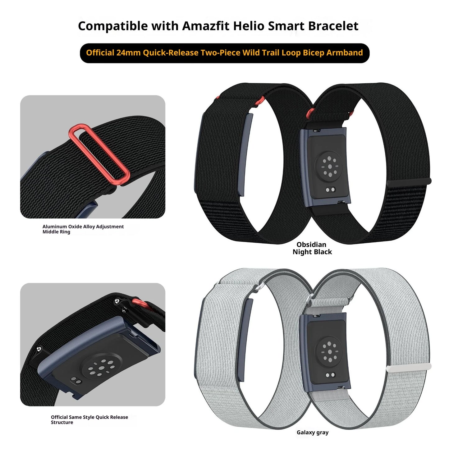 Nylon Replacement Band Compatible with Amazfit Helio Strap Adjustable Breathable Sport Wristband for Fitness Tracker Comfortable Beauty World Shop